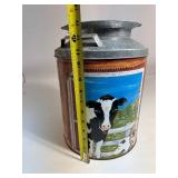 Metal Canister with Farm Scene