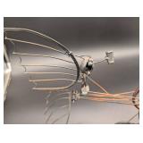 Vintage Wire Airship Sculpture - Steampunk Metal Art with Propellers & Wheels