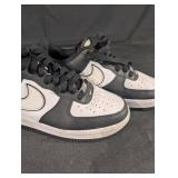 Nike Air Force 1 Low Sneakers - White/Black Leather, US Size 9
