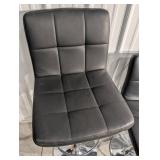 Bar Stools (Lot of 4) - Black Vinyl, Chrome Pedestal Base