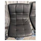 Bar Stools (Lot of 4) - Black Vinyl, Chrome Pedestal Base