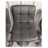 Bar Stools (Lot of 4) - Black Vinyl, Chrome Pedestal Base