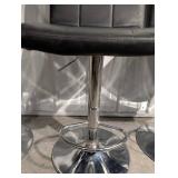 Bar Stools (Lot of 4) - Black Vinyl, Chrome Pedestal Base