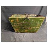 Jersey Grain Company Wooden Grain Crate - Vintage Green with Rope Handle
