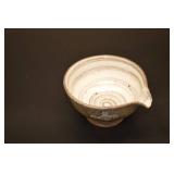 Japanese Stoneware Teapot Set with 4 Cups & White Swirl Bowl in Box - Gray Crackle Glaze