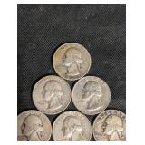 Lot Of 15 90% Silver Washington Quarters.