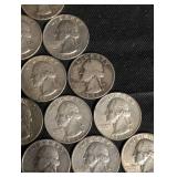 Lot Of 15 90% Silver Washington Quarters.