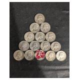 90% Silver Washington Quarters Mix - 15 Coins