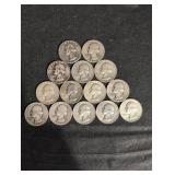 90% Silver Washington Quarters Mix - 14 Coins