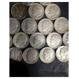 Lot Of 21 90% Mercury And Roosevelt Dimes Various Dates