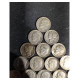 Lot Of 21 90% Mercury And Roosevelt Dimes Various Dates
