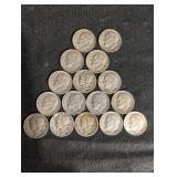 90% Silver Roosevelt And Mercury Dimes (Lot of 16)