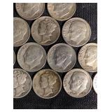 90% Silver Roosevelt And Mercury Dimes (Lot of 16)