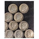 90% Silver Roosevelt And Mercury Dimes (Lot of 16)