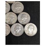 Washington Quarters 1957-1964 90% Silver (Lot of 10)