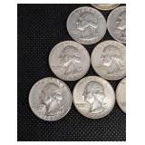 Lot Of 10 90% Silver Washington Quarters
