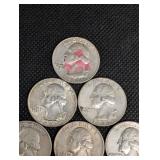 Washington Quarter 1953-1964 - 10 Coins - 90% Silver US Currency