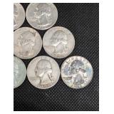 90% Silver Washington Quarters - 1964 & 1953-1964 (Lot of 10)