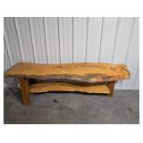 Live Edge Wood Slab Top with Bark Edge - Rustic Table/Bench Surface
