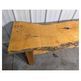 Live Edge Wood Slab Top with Bark Edge - Rustic Table/Bench Surface