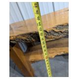 Live Edge Wood Slab Top with Bark Edge - Rustic Table/Bench Surface