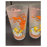 Simpsons 16oz Pint Glass Set - Assorted Characters (Homer, Moe, Batman, Superman)