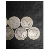 7 Standing Liberty Quarters (1920s) - United States Quarter Dollars 90% Silver