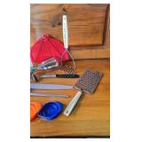 Kitchen Utinsils- Mixer, Master, Sharpening Steel, Washer, Rubber Measuring Cups, Potato Peeler, Cheese Grater