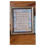 Home Items. Clocks,  Bathroom Sign, Picture, Succulent Pot and Glass Jar