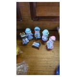Nativity Scene with kids, 3" trap.  4 bags of Vintage Christmas Ornaments, 8 in each one.