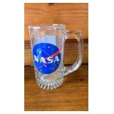 3 glass mugs, Lowenbraun, Munich- Nasa- 12 Meter Racing Sloop