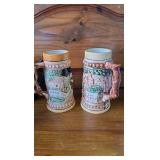 2 German Steins, 2 different scenes