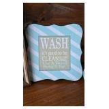 Home Items. Clocks,  Bathroom Sign, Picture, Succulent Pot and Glass Jar