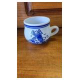 Dutch Blue Piggy Bank, 2 Mugs, Dutch Decor