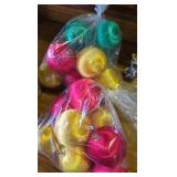 Nativity Scene with kids, 3" trap.  4 bags of Vintage Christmas Ornaments, 8 in each one.