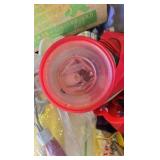 Small Tote of Baking Items, cookie Press, Cookie Cutters, Rosette Maker,  Tips for Decorating