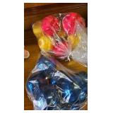 Nativity Scene with kids, 3" trap.  4 bags of Vintage Christmas Ornaments, 8 in each one.