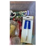 Small Tote of Baking Items, cookie Press, Cookie Cutters, Rosette Maker,  Tips for Decorating