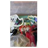 Small Tote of Baking Items, cookie Press, Cookie Cutters, Rosette Maker,  Tips for Decorating