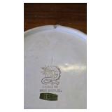 Vintage Plate Wory Dynasty, Butterfly Cream, Peacock