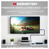 Monster M-Series Certified Premium HDMI Cable 2.0, Features 4K Ultra HD at 60Hz Refresh Rate, Duraflex Jacket, and Triple Layer Shielding, 22.5 Gbps - 4.9 ft