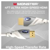 Monster HDMI Cable 4k Ultra HD with Ethernet - Corrosion-Resistant 24k Rose Gold Contacts and V-Grip Connection - 6 FT