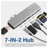 Verbatim 7-in-2 USB C Hub Adapter with 4K HDMI, 100W Power Delivery, USB 3.0, SD Card Readers for MacBook Pro and USB C Laptops
