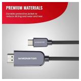 Monster USB Type-C Plug to HDMI to 4K HDMI Plug Cable, 5.9FT