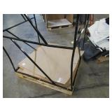Welded Black Metal Frame Built to Fit Onto Pallets with Angled Roof - Perfect for Projects
