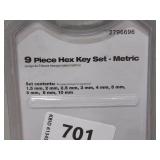 Steel Grip 9 Piece Metric L-Handle Hex Key Set - Metric