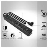 Monster Smart Power Outlet WiFi Control Alexa Indoor 4 Outlet 2 USB-A Black 6 ft