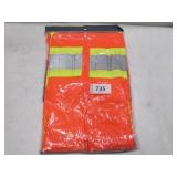NEW PIP ANSI Type R Class 2 Two-Tone Eleven Pocket Surveyors Vest with Solid Front and Mesh Back- LARGE