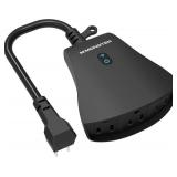 Monster Outdoor Smart Outlet Plug, 3-Outlet, Voice Control Compatible with Alexa and Google Assistant, Scheduling, Timer Control, Automation, Quick Setup via 2.4GHz Wi-Fi, Smart Outdoor Plug