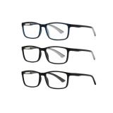 Design Optics by Foster Grant Classic Plastic Rectangle Reading Glasses, 3-pack +3.00 "Style C"